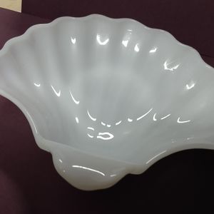 Milk Glass Sea Shell Trinket Dish